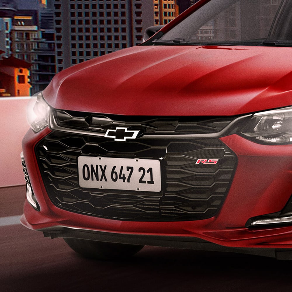 Aspecto deportivo de la parte delantera del Chevrolet Onix RS.