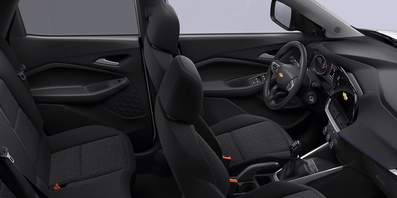 Vista completa del interior de la Chevrolet Montana.
