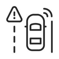 Ícono de alerta de punto ciego.