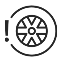 Ícono de monitoreo de presión de los neumáticos.