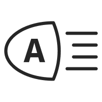 Ícono de faros con encendido automático.