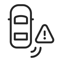 Ícono de alerta de punto ciego.