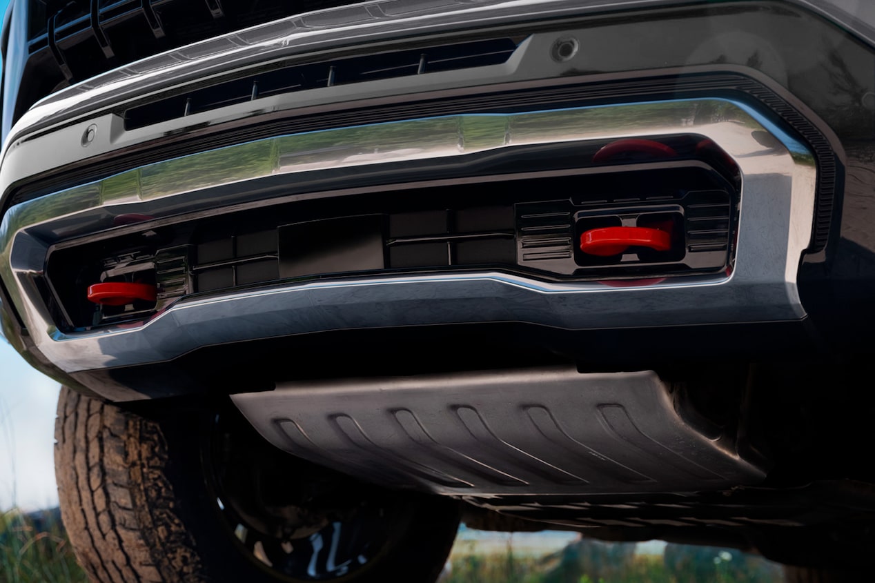 Vista cercana de la parrilla inferior delantera de la Chevrolet Tahoe.