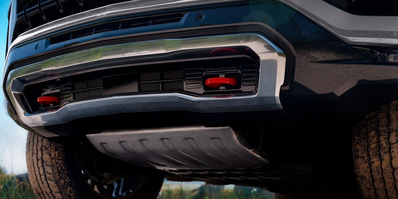 Vista cercana de la parrilla inferior delantera de la Chevrolet Tahoe.