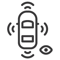  Ícono de cámara de retroceso panorámica.