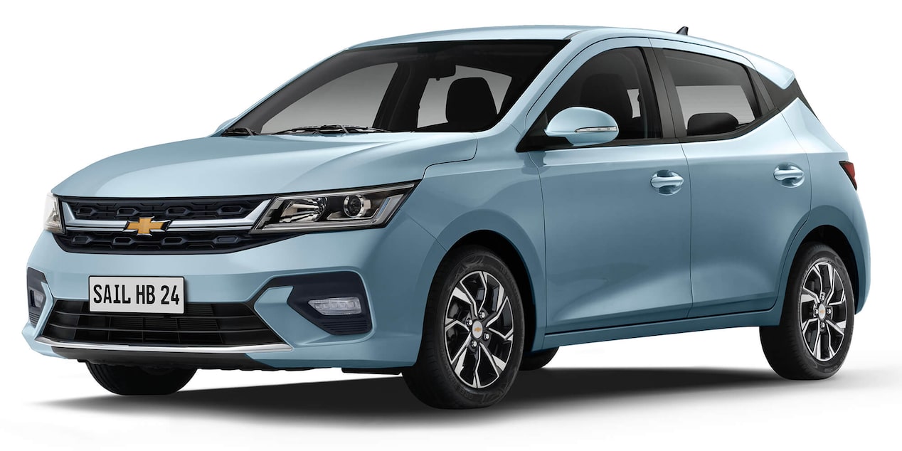 Chevrolet Sail Hatchback en color azul cielo metálico