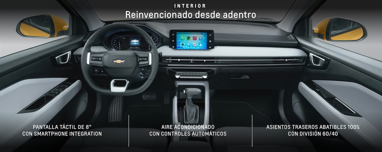 Vista panoramica interior del Chevrolet Sail Hatchback