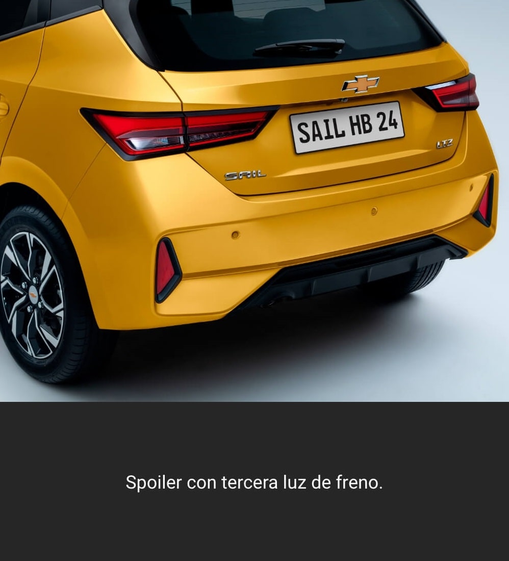 Vista posterior del Chevrolet Sail Hatchback