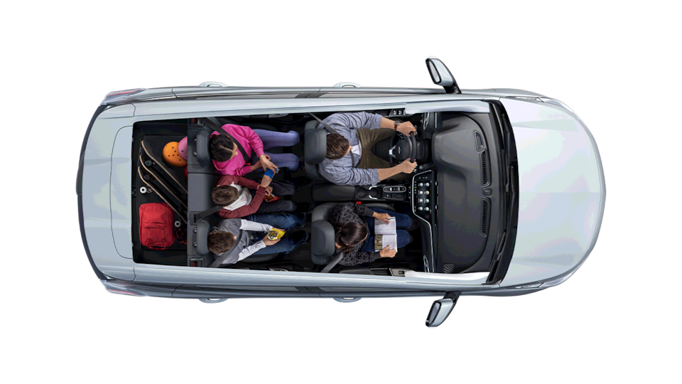 Configuración de carga del nuevo auto eléctrico Chevrolet Bolt EUV con cinco pasajeros