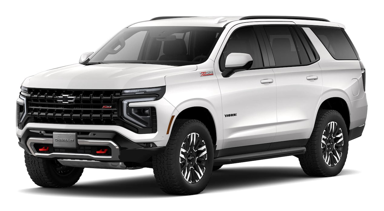Chevrolet Tahoe 2025 color blanco, SUV deportivo y potente