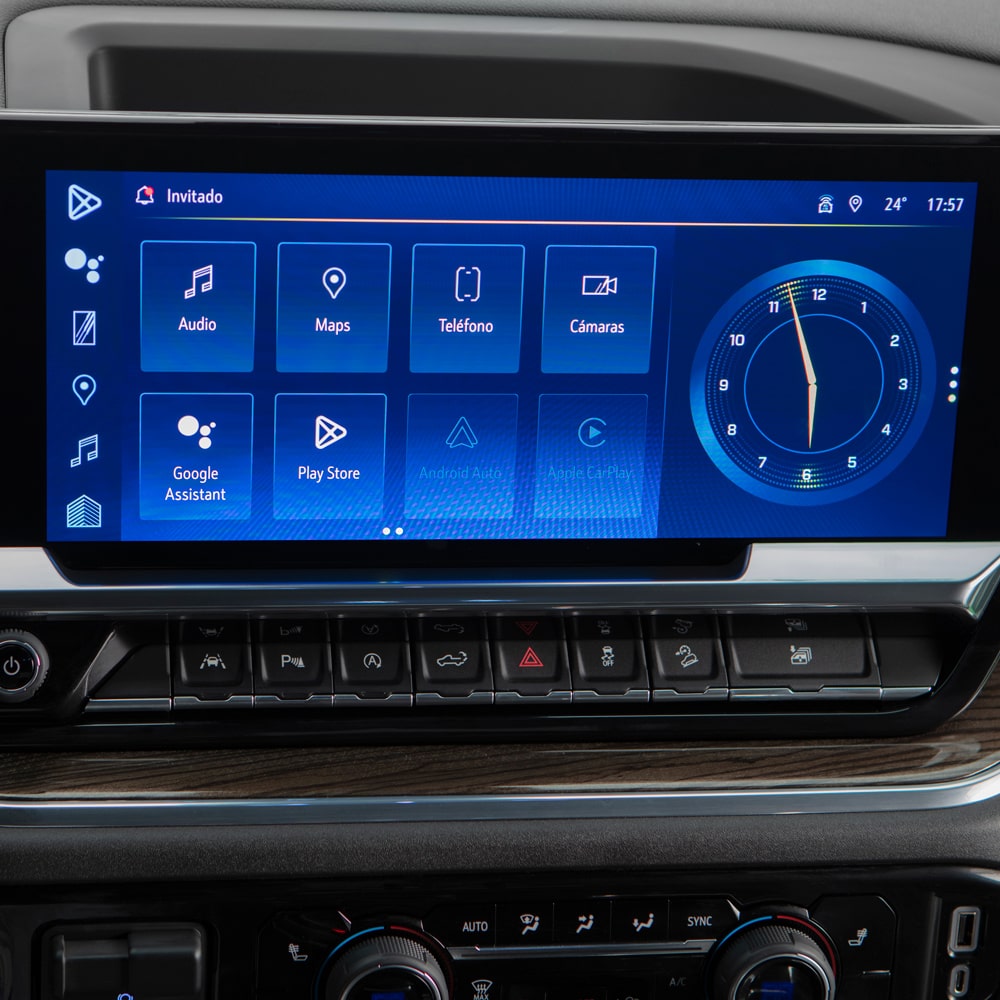 Pantalla táctil de 13,4 pulgadas de la Chevrolet Silverado.