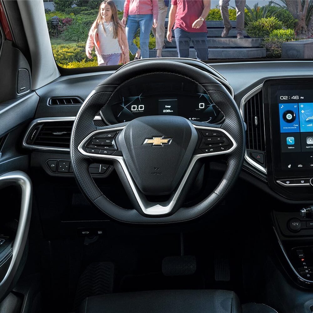 Vista completa del panel digital de la Chevrolet Captiva XL.