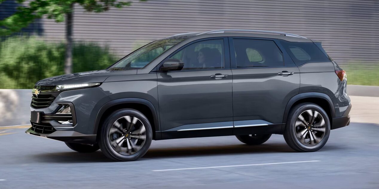 Vista lateral de la Chevrolet Captiva XL.